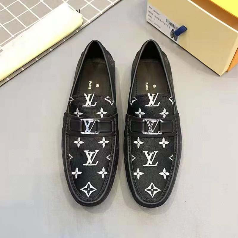 Men's cowhide white monogrammed Loafers