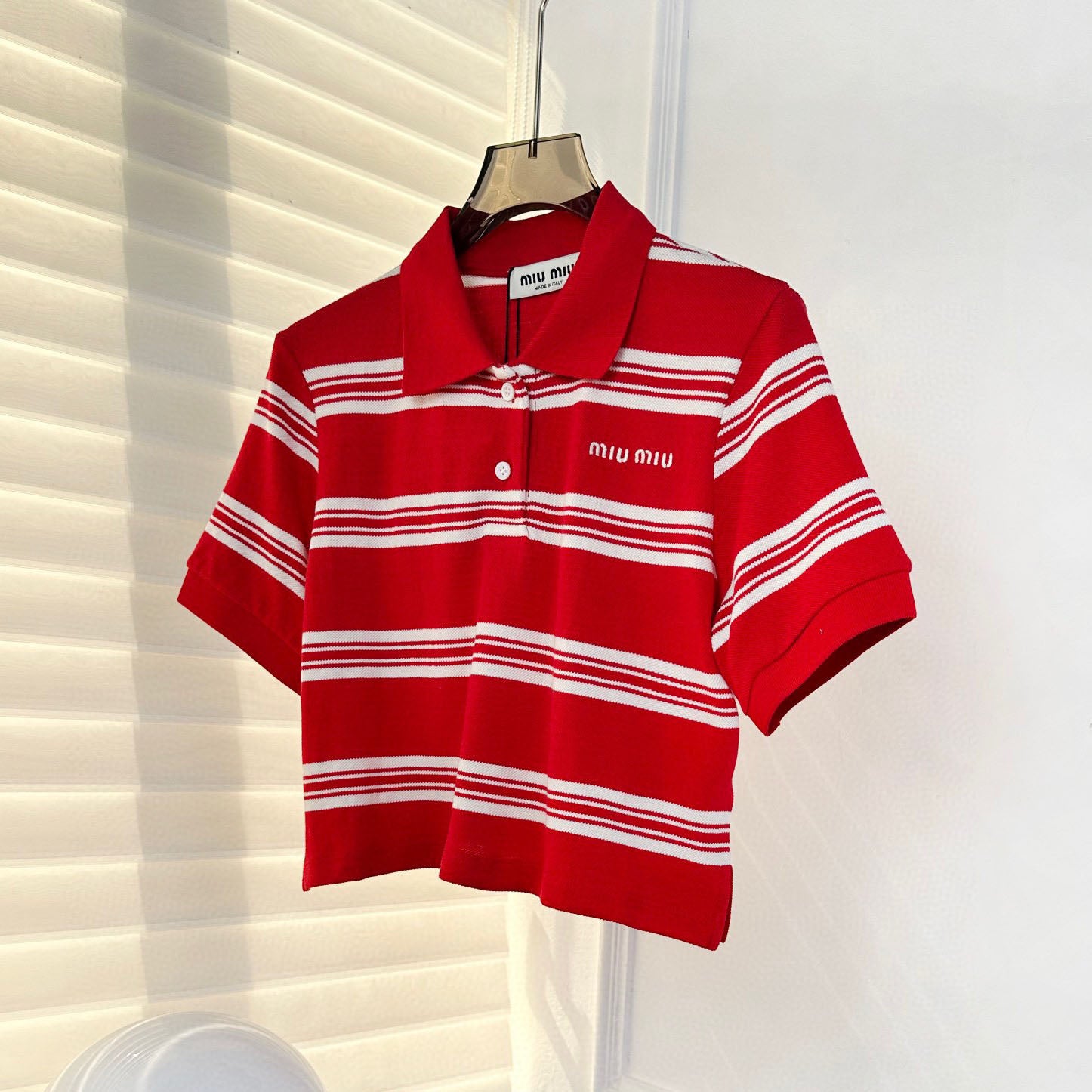 M 24SS Contrast Color Striped Short Polo Short Sleeve 1824072302