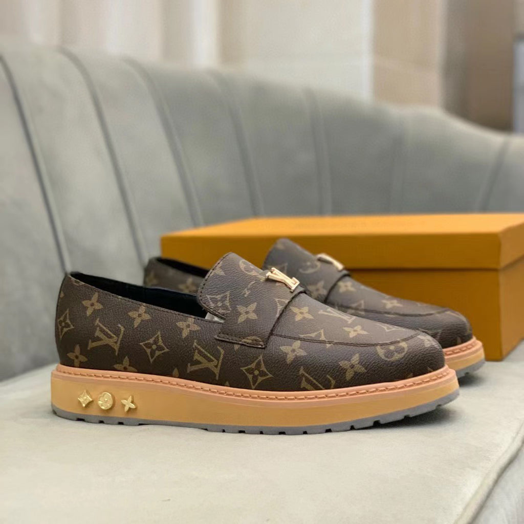 Brown Classic Pattern Casual Comfortable Men's Loafers