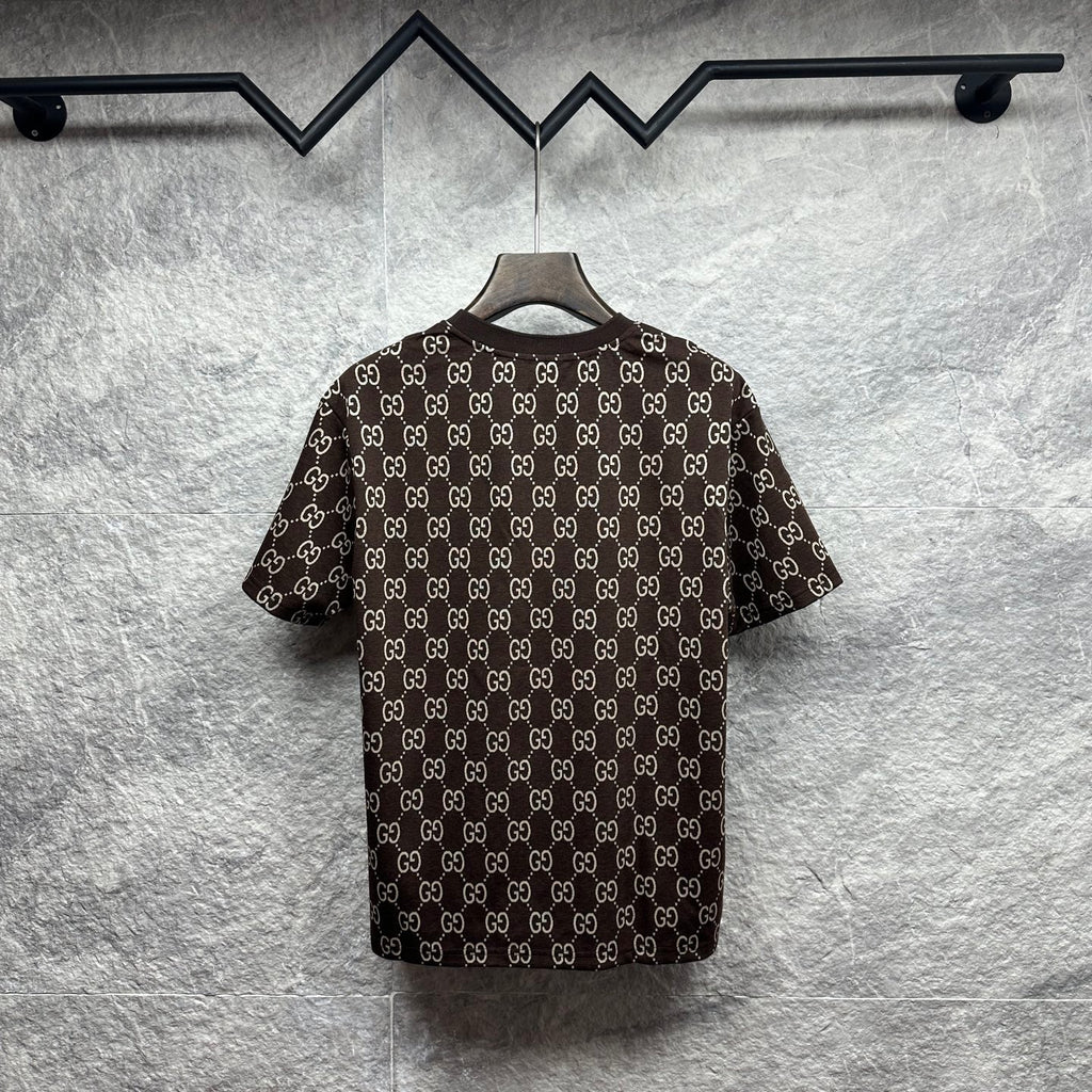 Knitted cotton couple short-sleeved T-shirts 1426013017