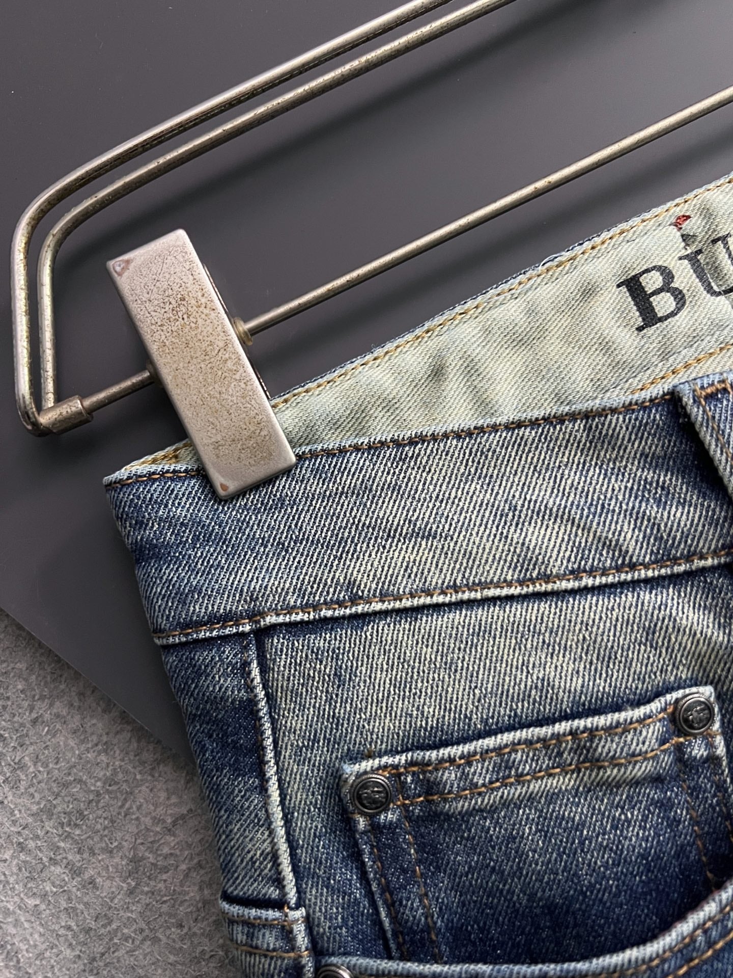 TB Heavy-duty washed stretch denim jeans 1825122601