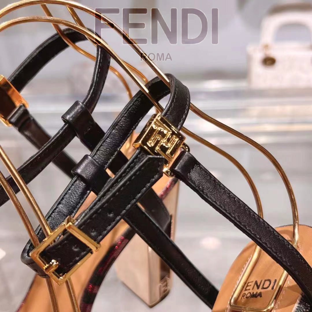 New Fashionable Thick Heel Fish Mouth Strip Sandals 1024022101