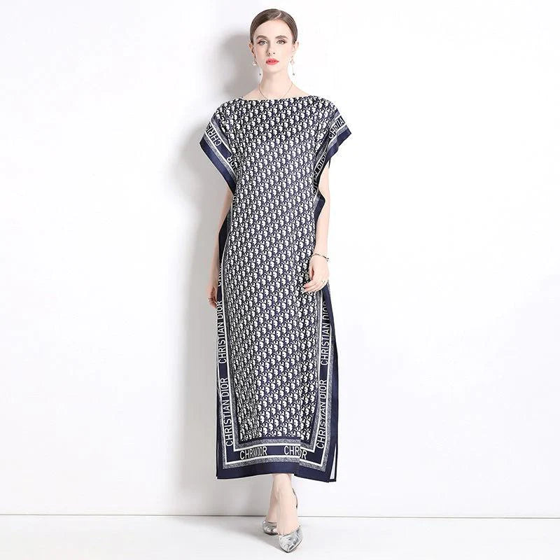 New Fashion All-match One-line Collar Lace-up Dress 1024040314