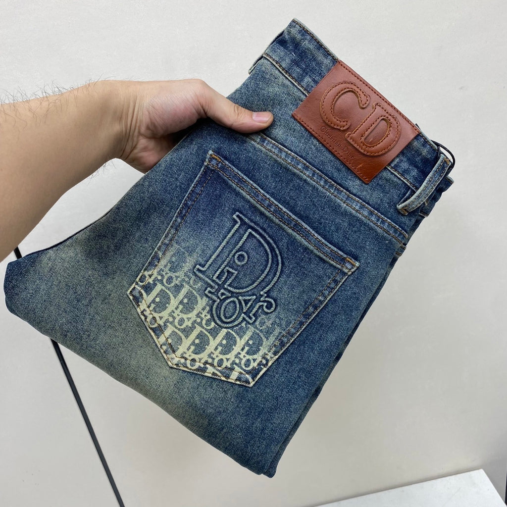 CD Men's fashionable slim-fit straight-leg jeans 25020202