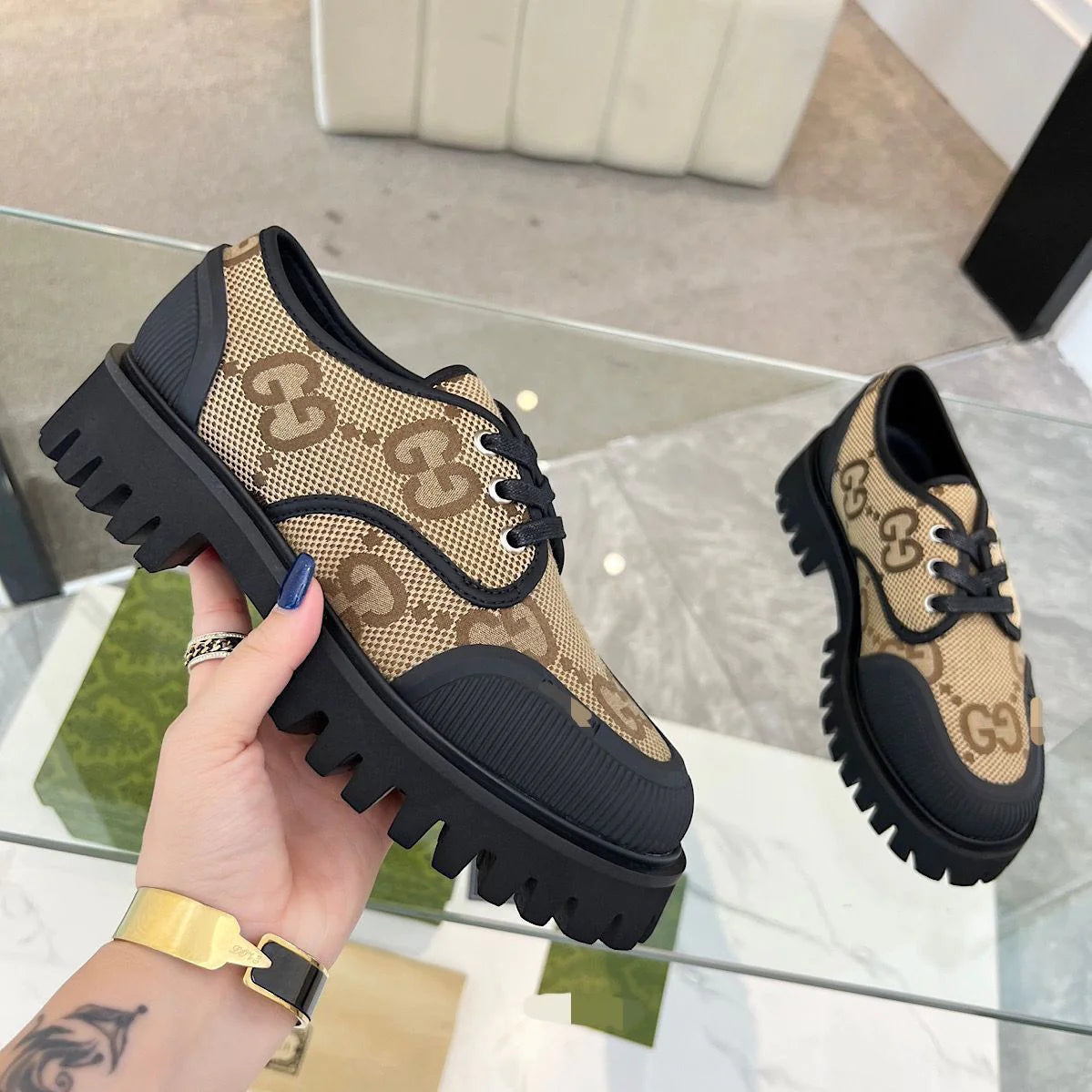 New Style Spliced Canvas Breathable Thick-soled Men's Shoes Casual Sneakers 1024030620