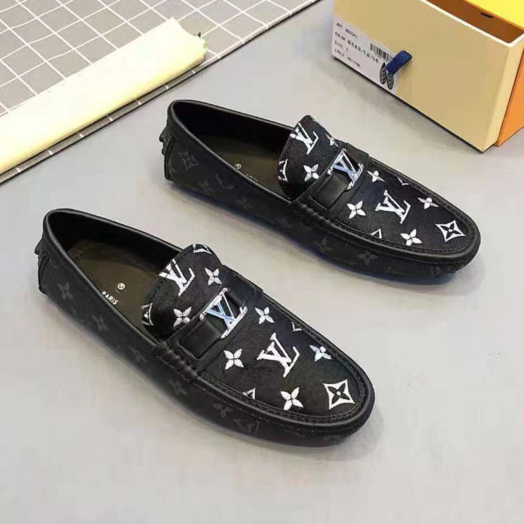 Men's cowhide white monogrammed Loafers
