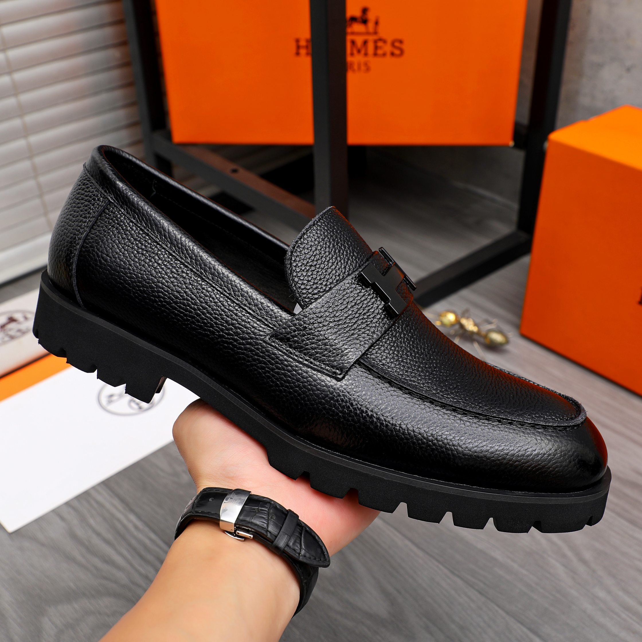 HM Business slip-on leather shoes 26070808