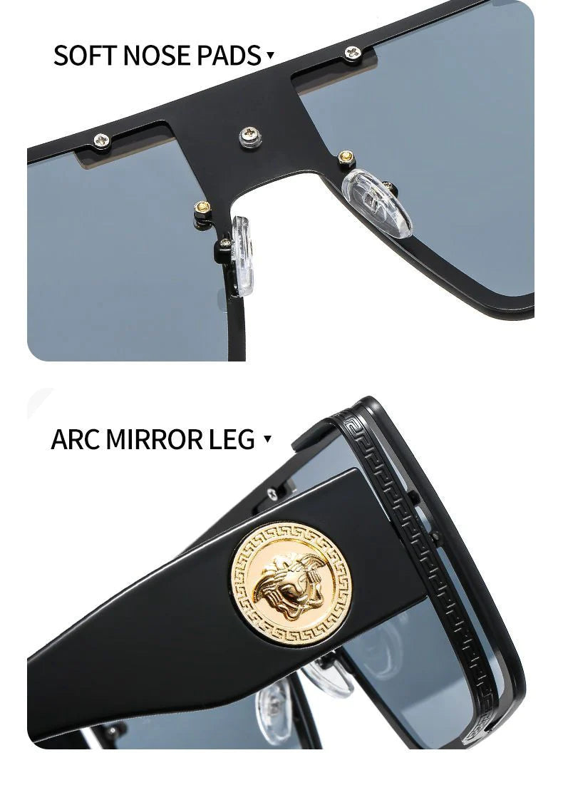 Fashion Generous Frame Glasses Personalized Metal Sunglasses 1024030805
