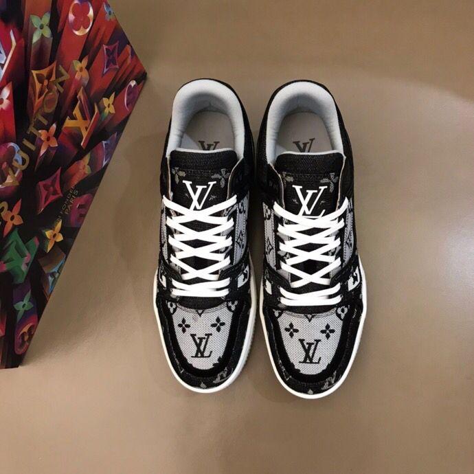 Black embroidered luxury logo men's sneakers running shoes