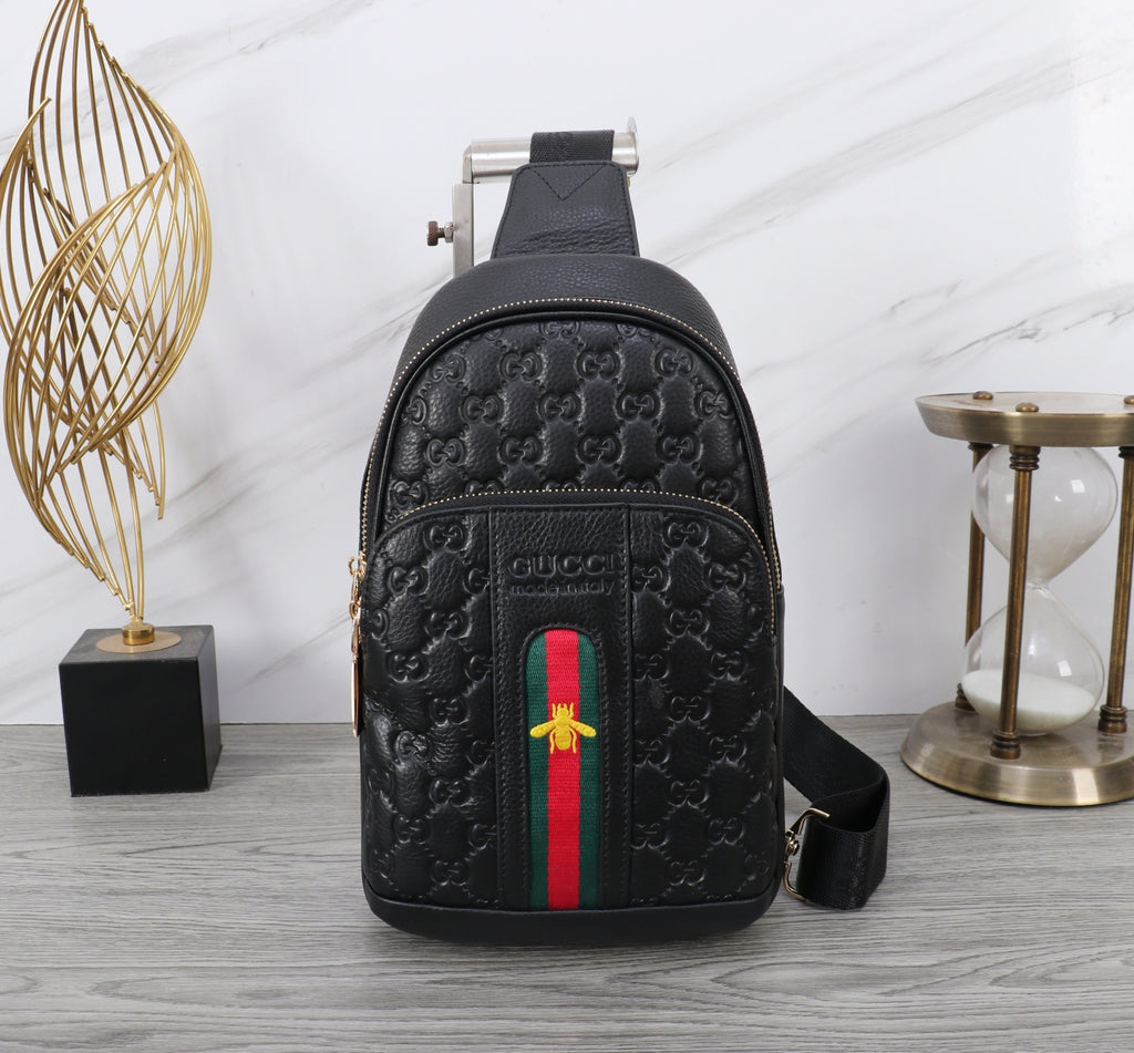 GUI Latest top-grain cowhide chest bag 26032302