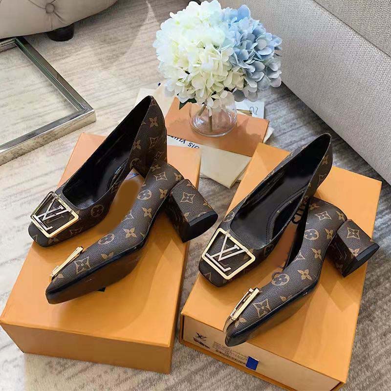patent leather letter buckle square toe women's shoes