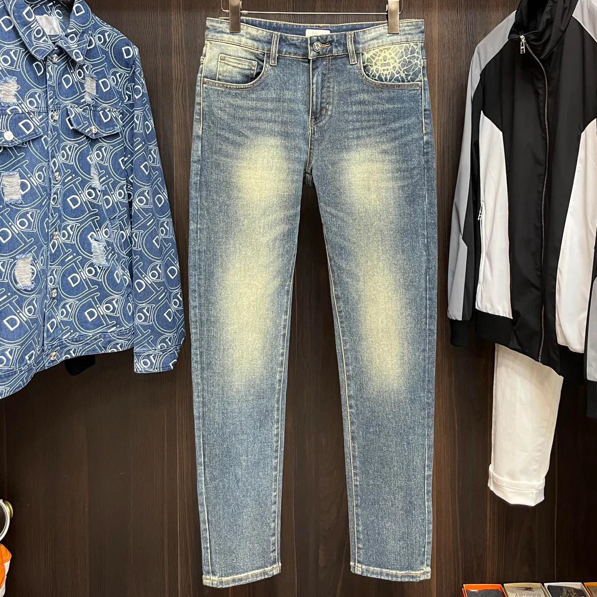 New men's autumn and winter elastic slim fit jeans 1024102207