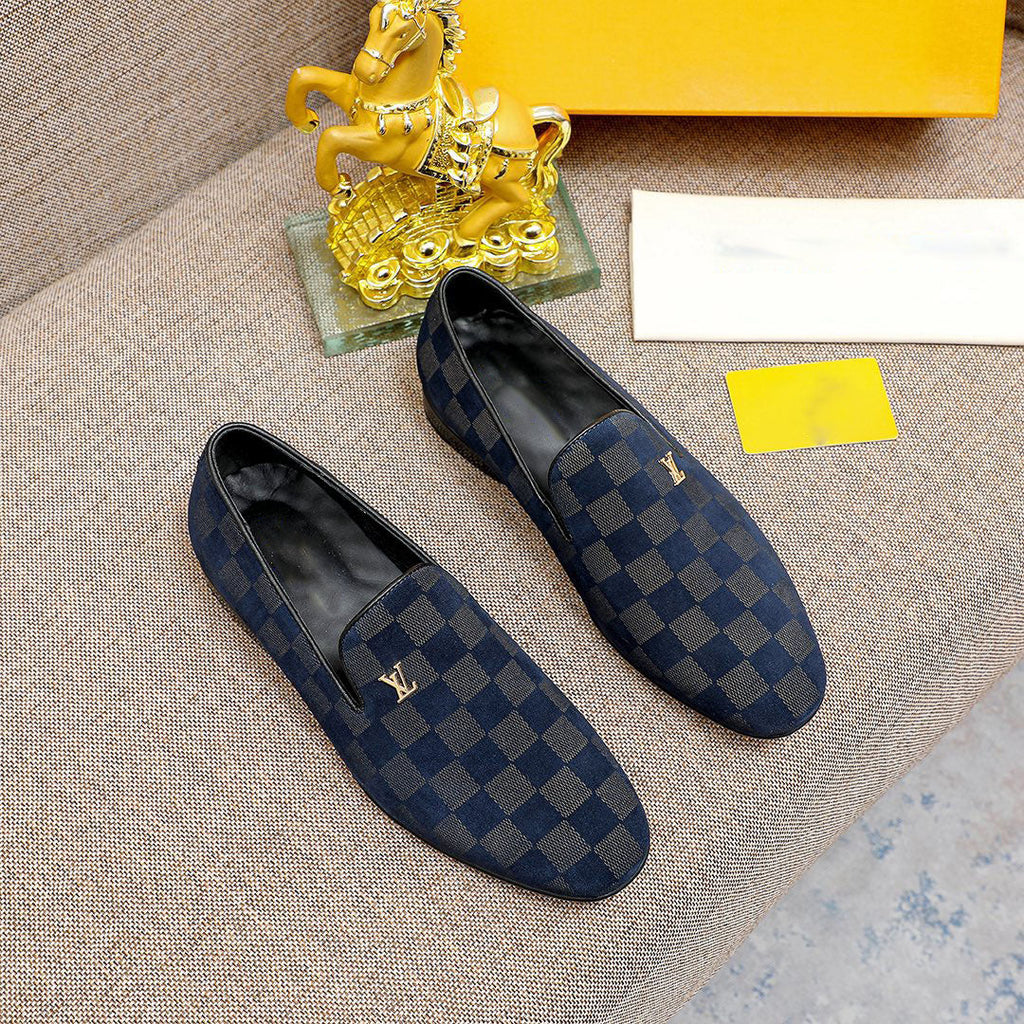 New fashion classic plaid loafers design slip-ons
