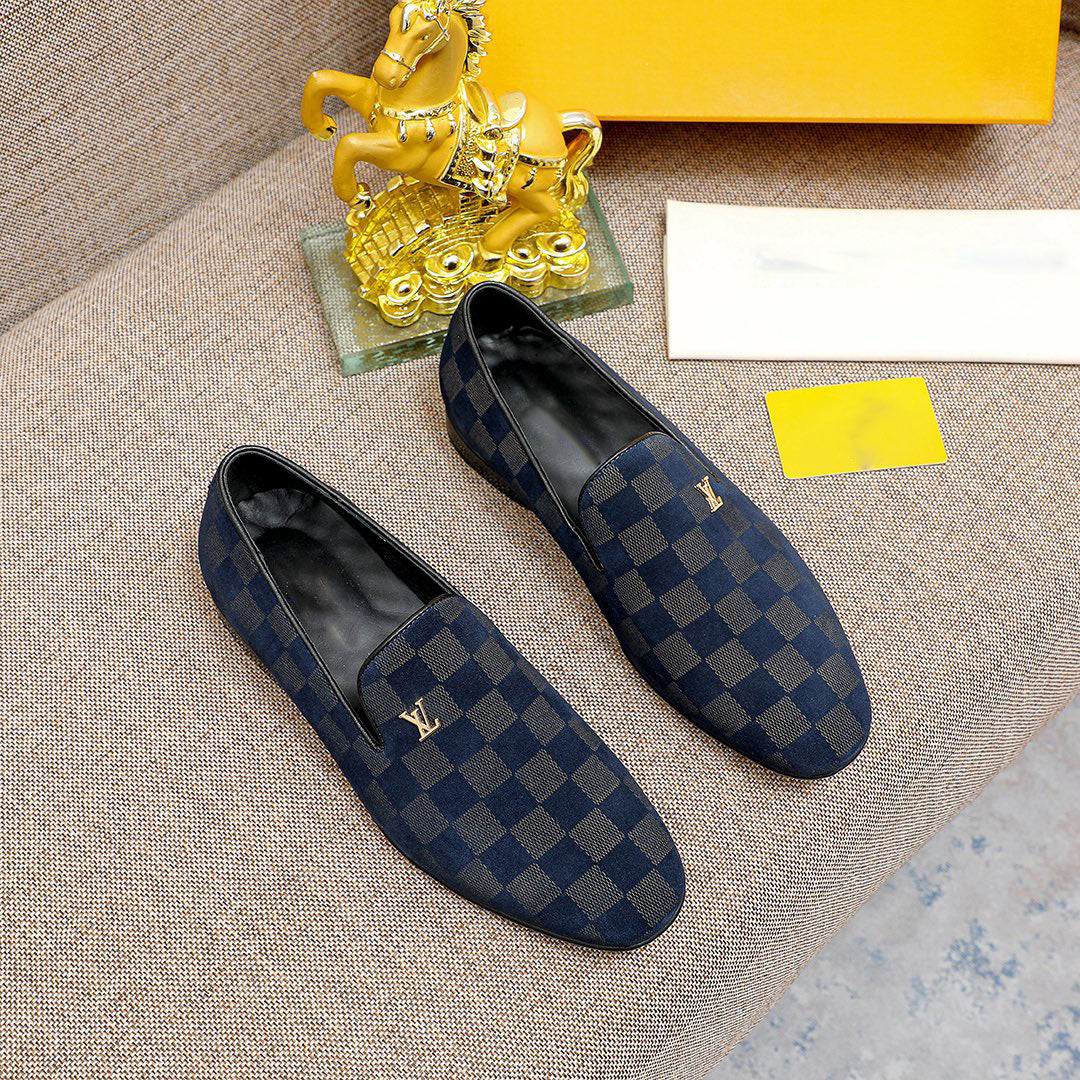 New fashion classic plaid loafers design slip-ons