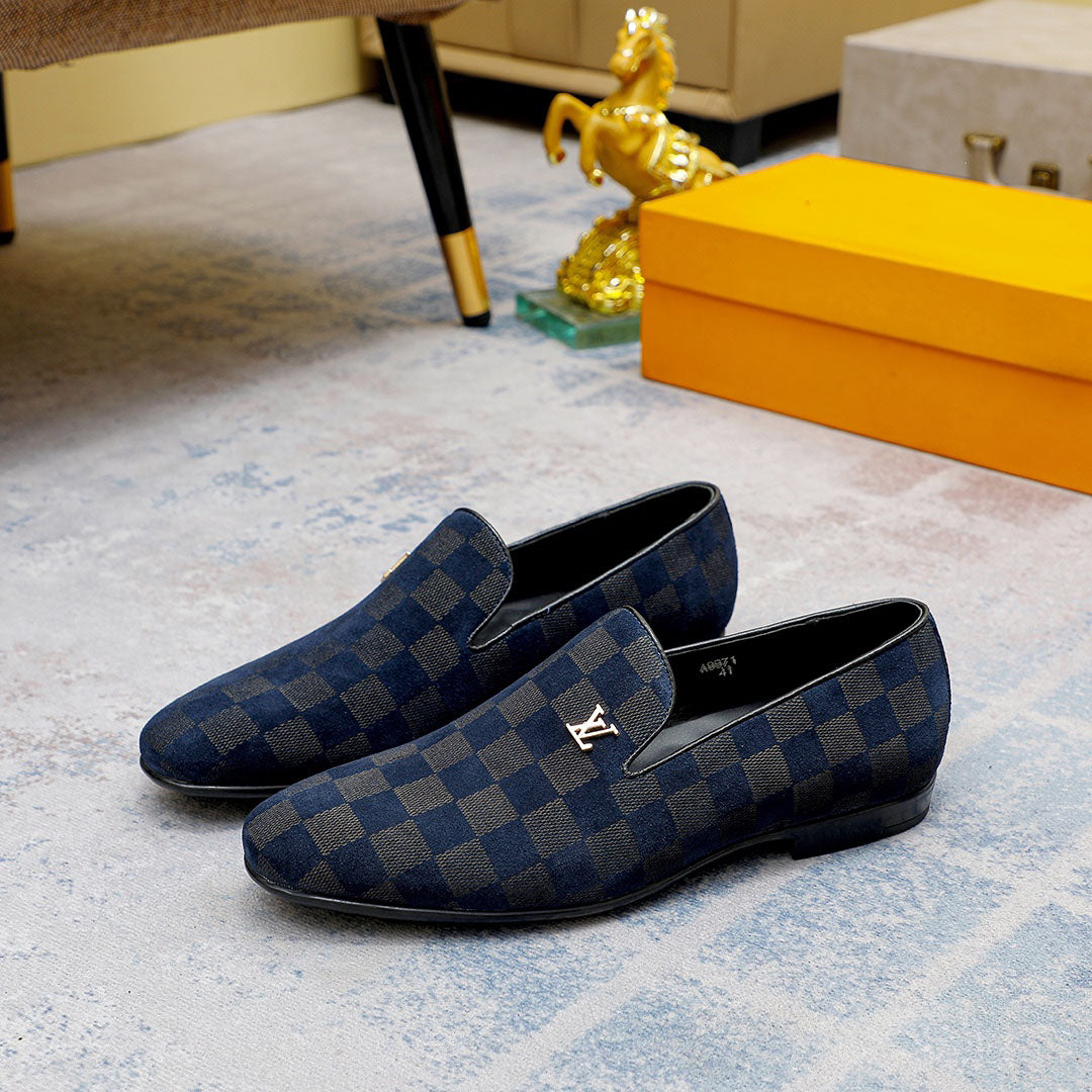 New fashion classic plaid loafers design slip-ons