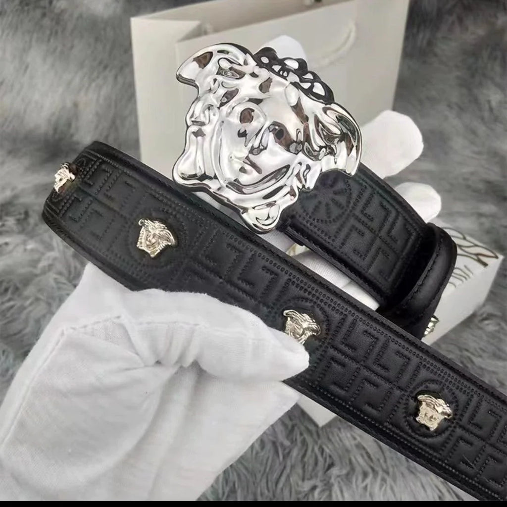 New style cowhide Medusa rivet belt 1824011002
