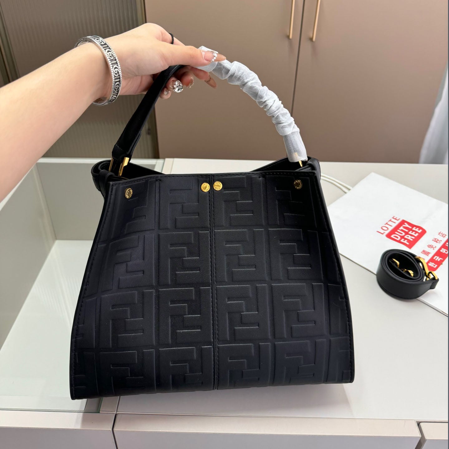 F Classic Embossed Tote Bag XC24092503
