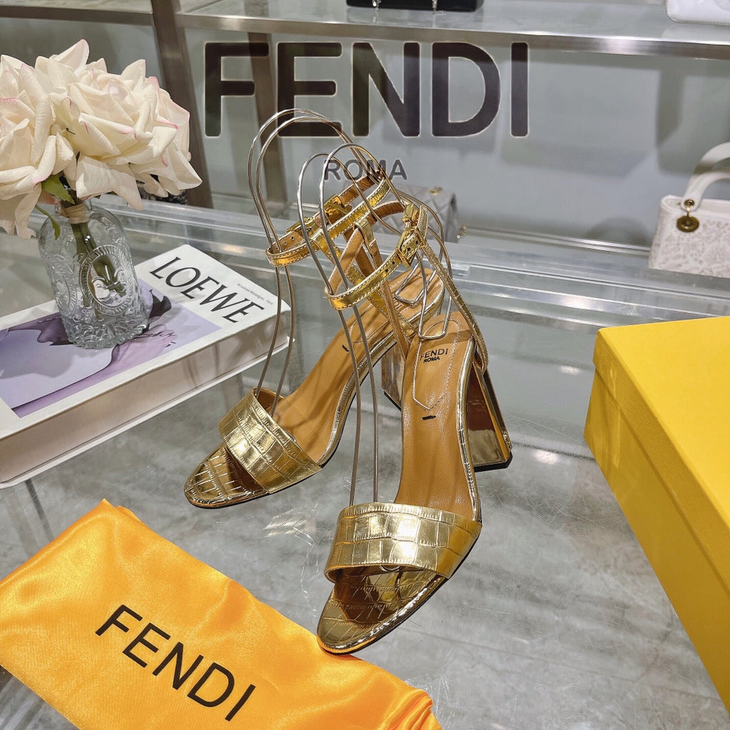 New Fashionable Thick Heel Fish Mouth Strip Sandals 1024022101