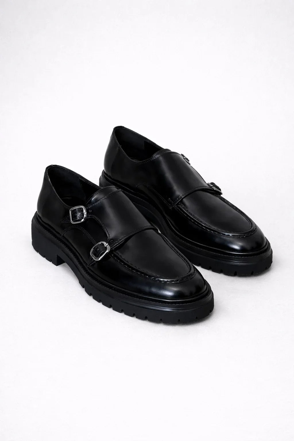 Cary Black Double Monk Strap Pump Loafers