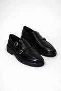 Cary Black Double Monk Strap Pump Loafers