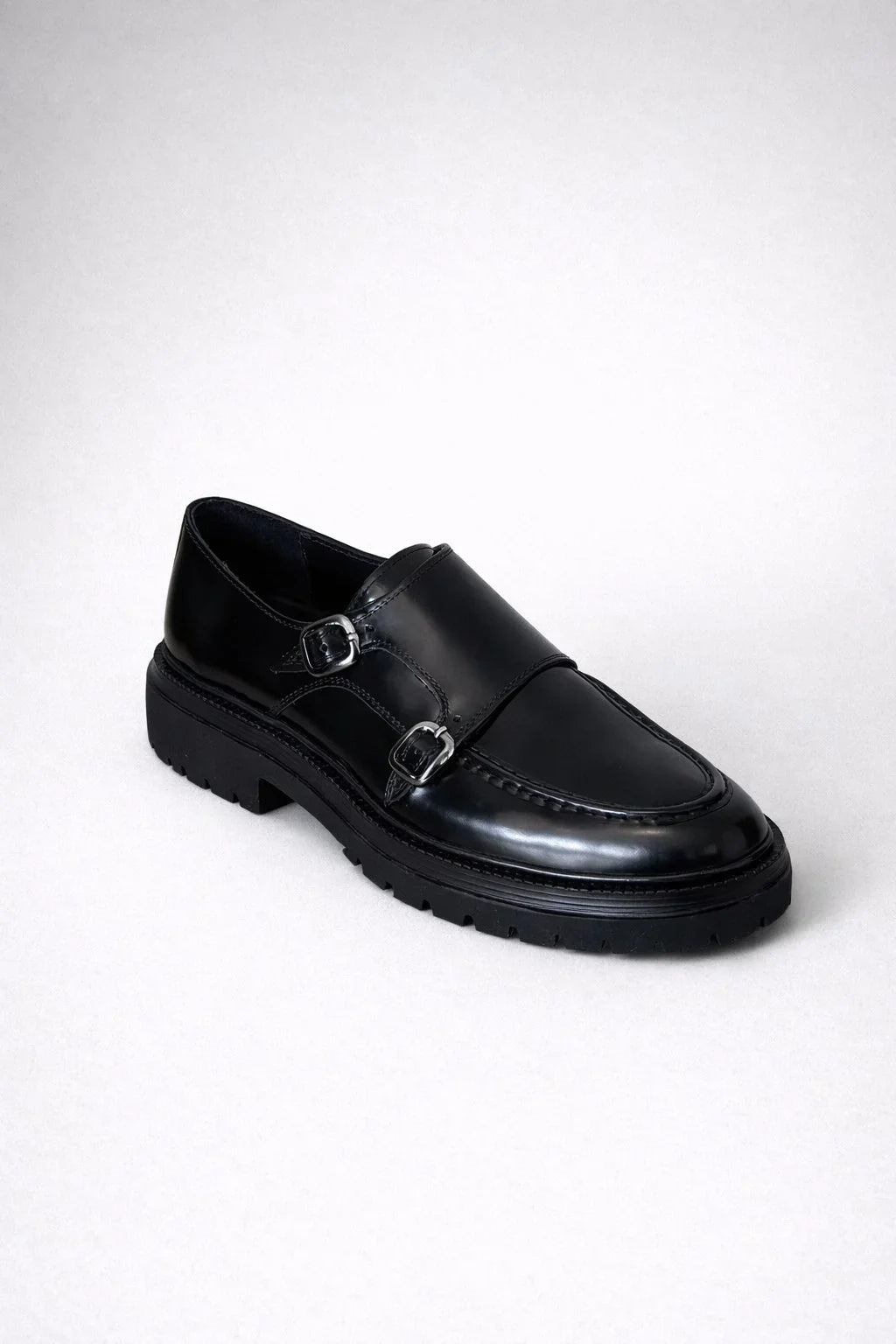 Cary Black Double Monk Strap Pump Loafers