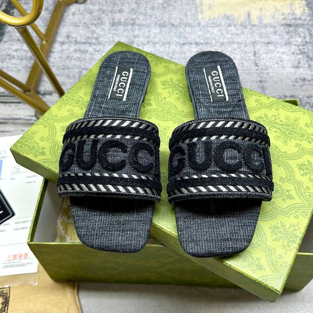 New denim flat slippers 1024042328
