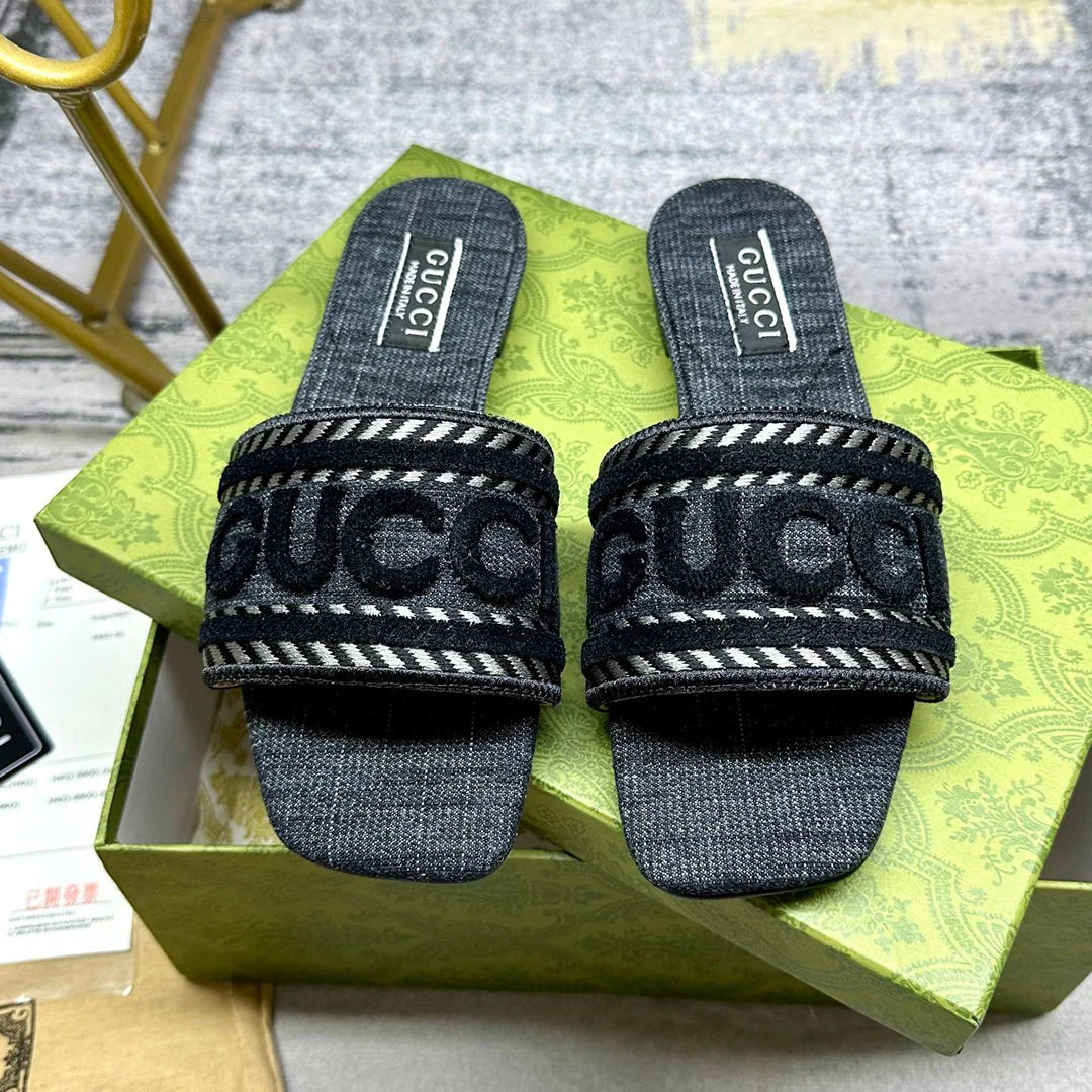 New denim flat slippers 1024042328