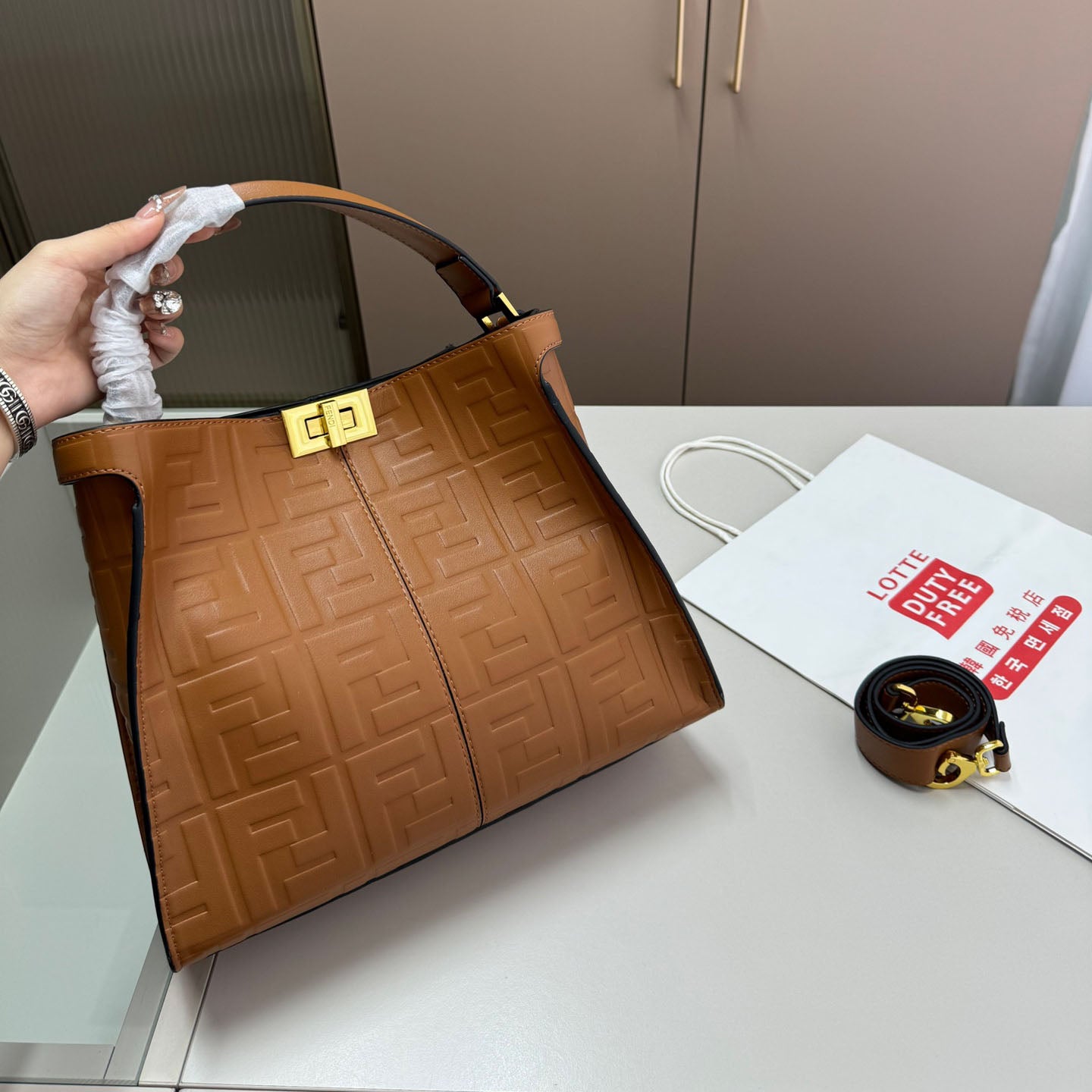 F Classic Embossed Tote Bag XC24092503
