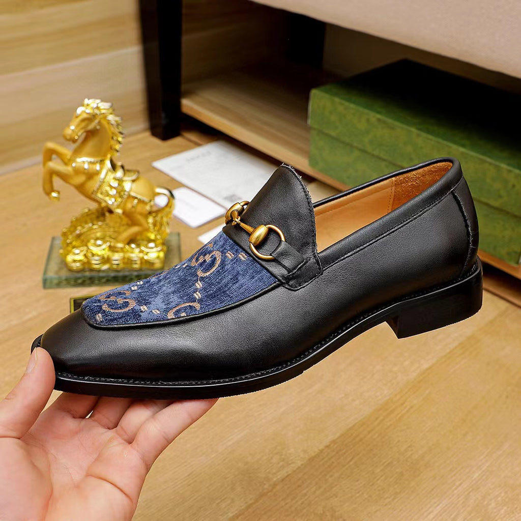 New trendy splicing formal dress slip on shoes