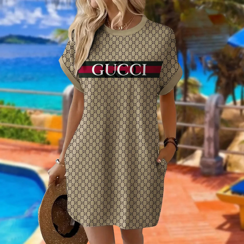 Pemium Short Sleeve Pocket Dress 3D1025030424