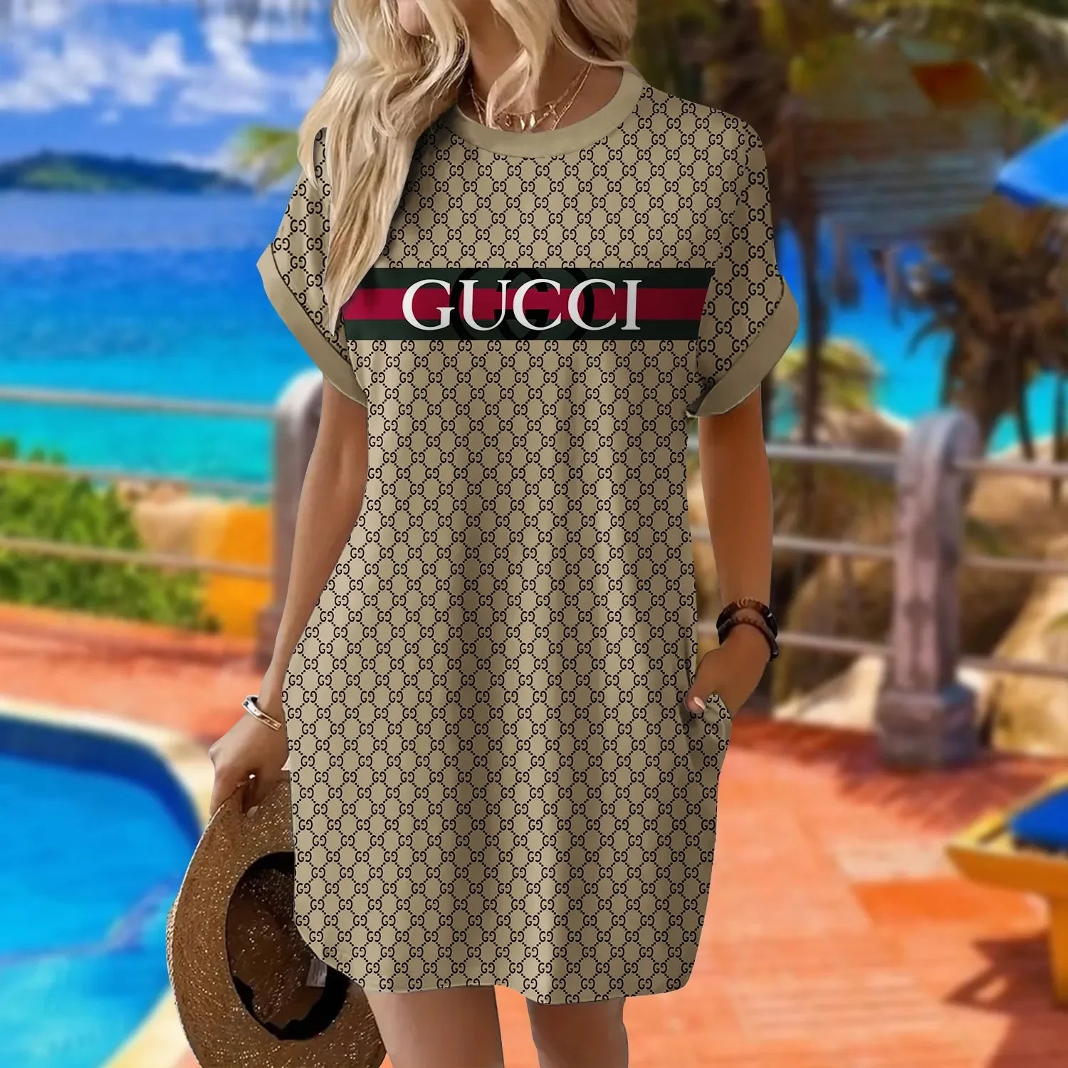 Pemium Short Sleeve Pocket Dress 3D1025030424