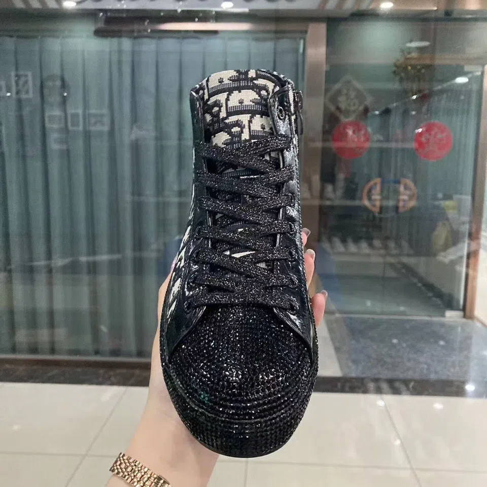 High-top hot diamond fashion casual printed sneakers