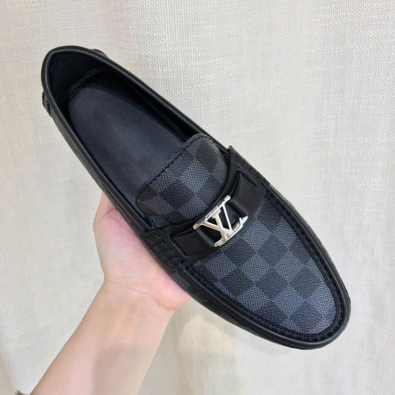 Grey Logo Men Slip-on Shoes V12