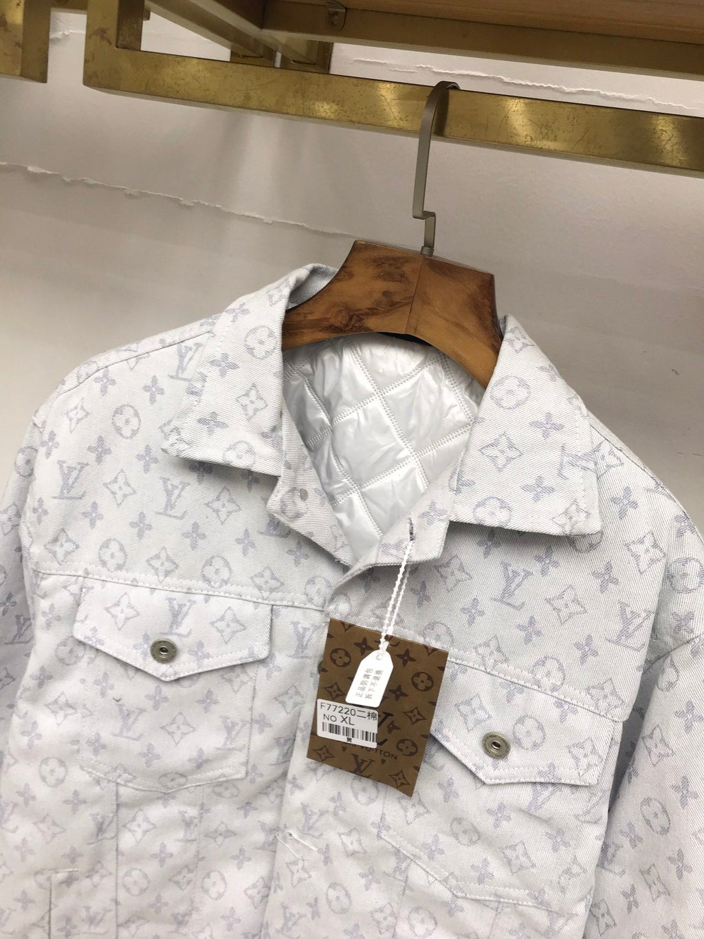 Allover printed jacquard washed denim jacket XC0823101905