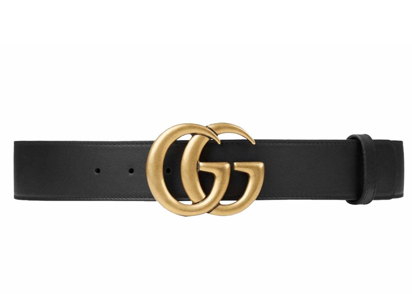 BLACK LEATHER BELT GOLD  BUCKLE