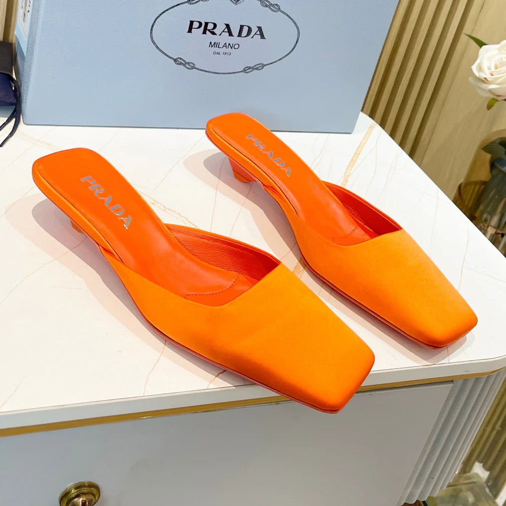 Fashion new ladies triangle heel square head slippers 1025040215