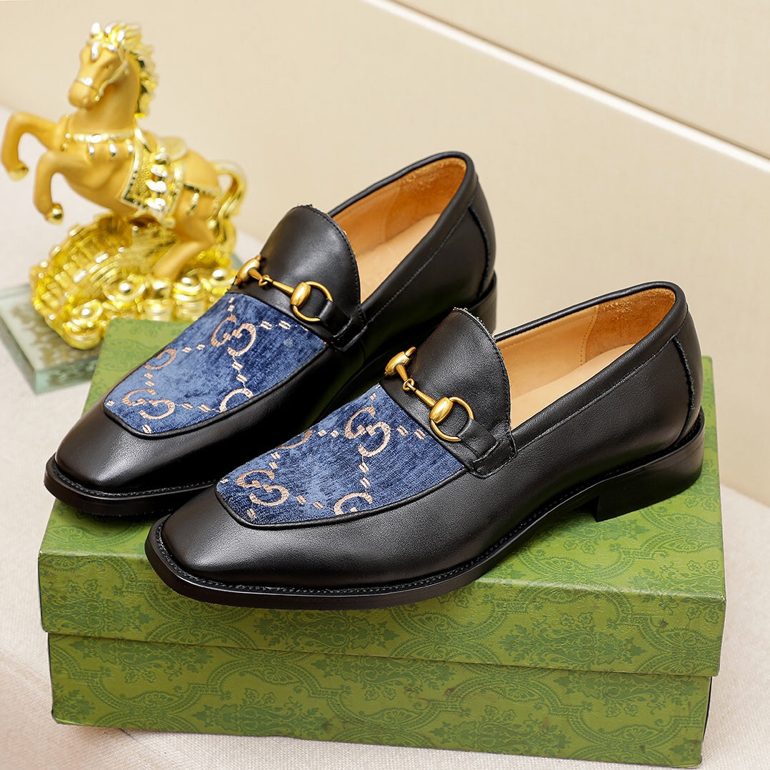 New trendy splicing formal dress slip on shoes