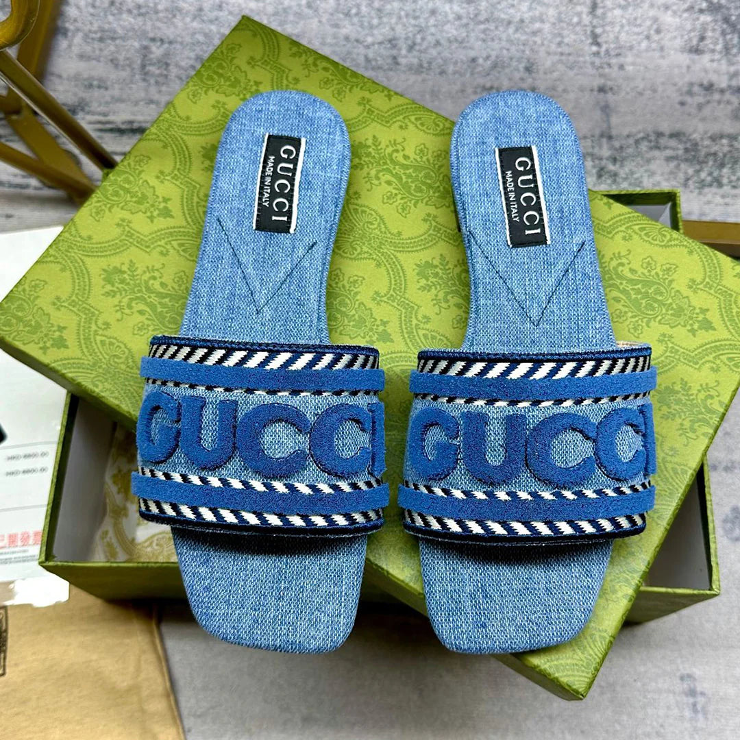New denim flat slippers 1024042328