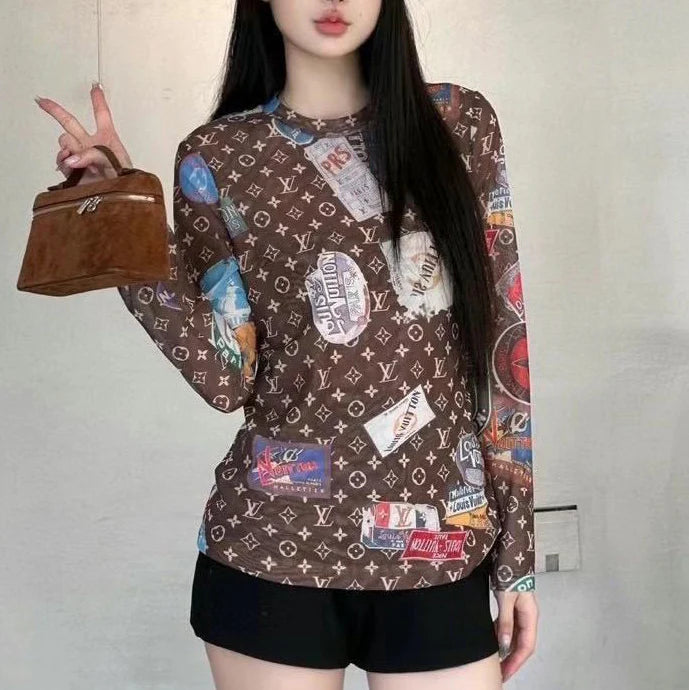 New autumn and winter printed base shirt 1024110608