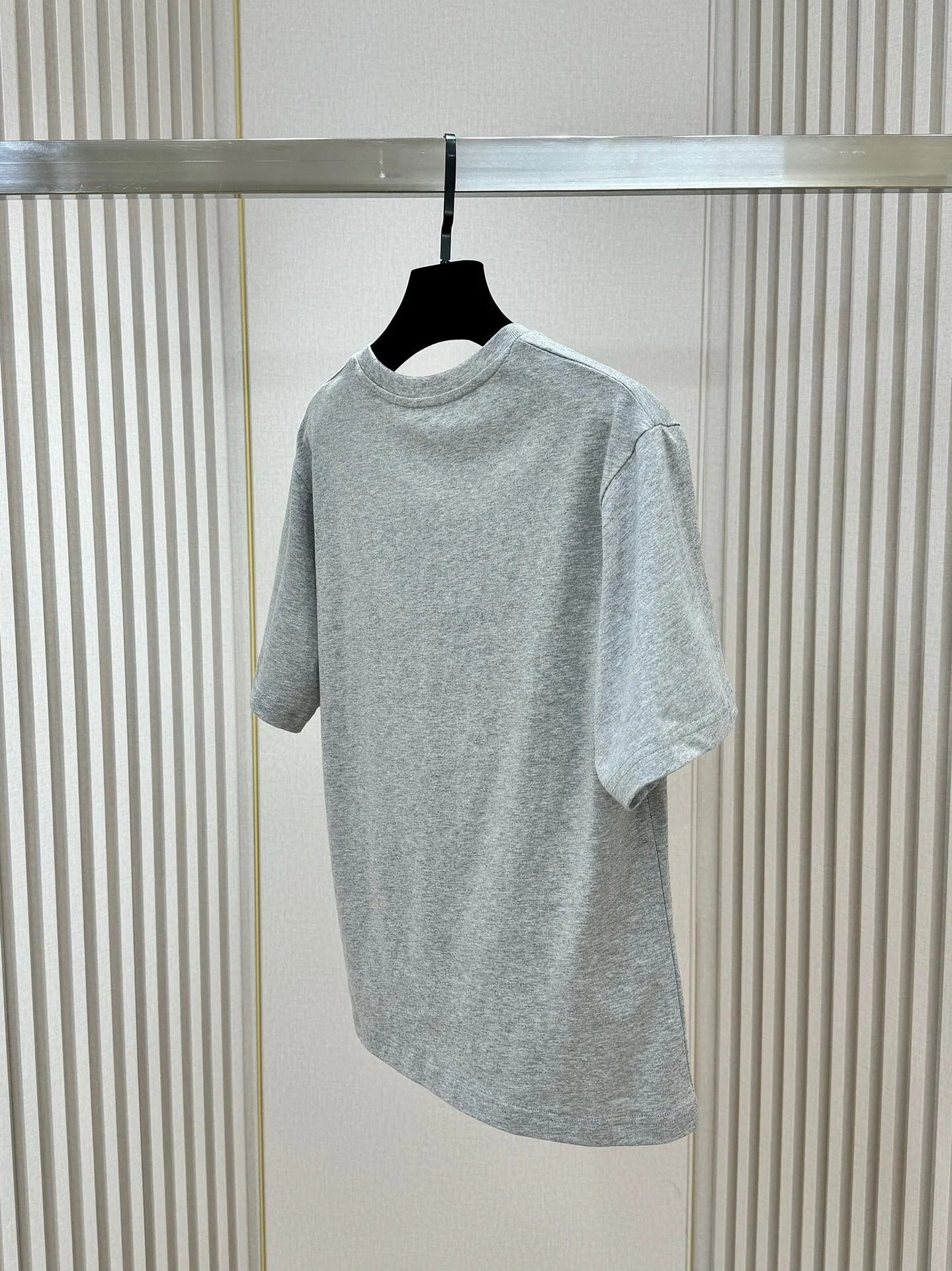 New Flocking Letters Round Neck T-Shirt 1024041201
