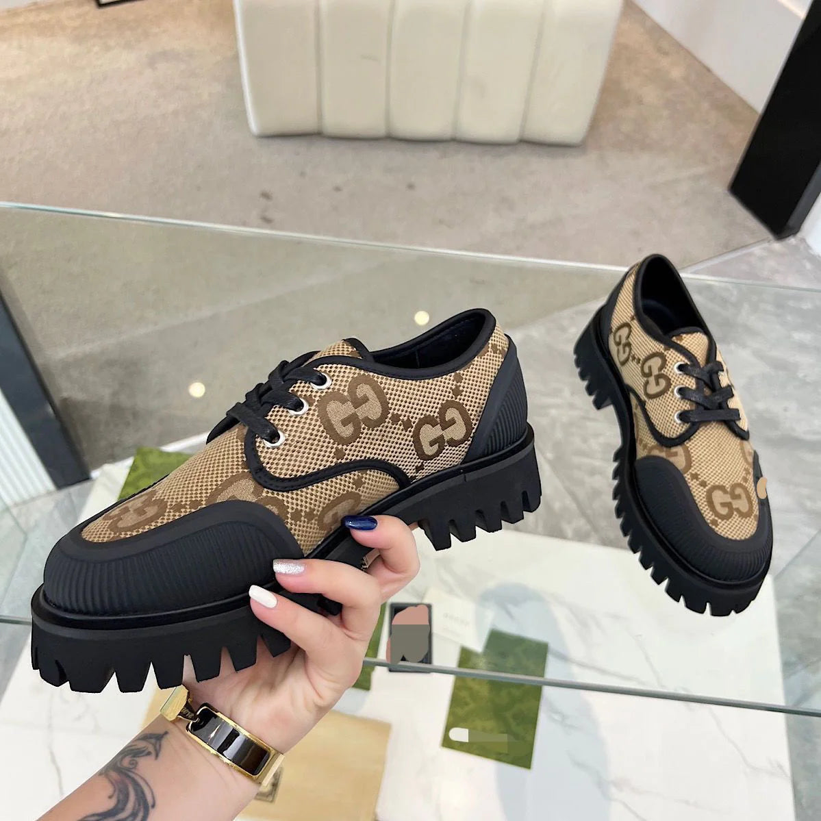 New Style Spliced Canvas Breathable Thick-soled Men's Shoes Casual Sneakers 1024030620
