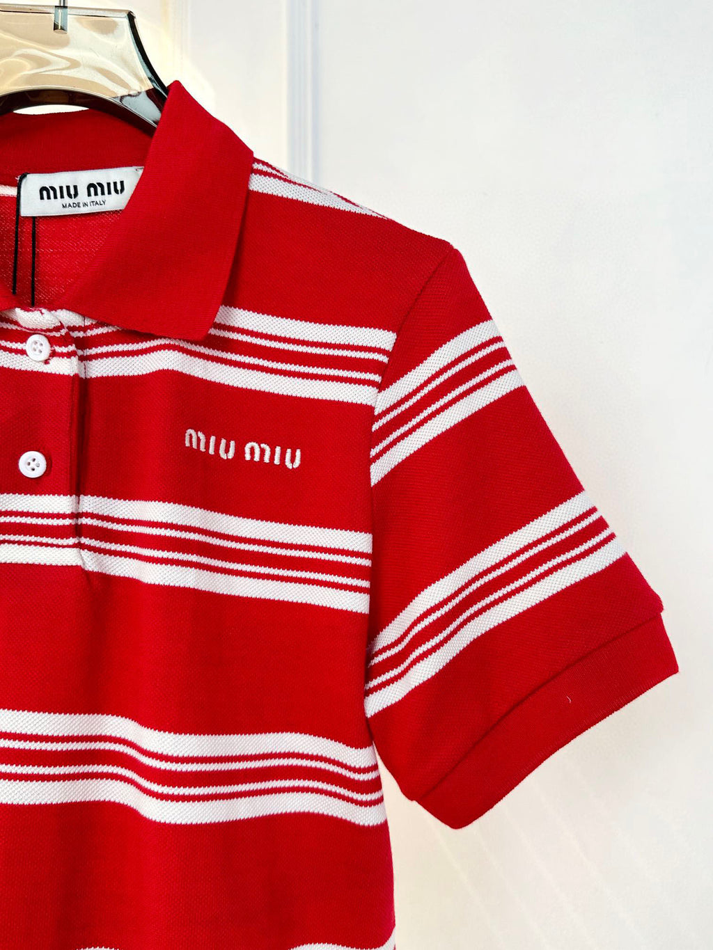 M 24SS Contrast Color Striped Short Polo Short Sleeve 1824072302