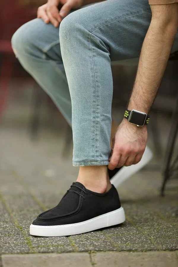 Empire Laced Black Slip On Shoes