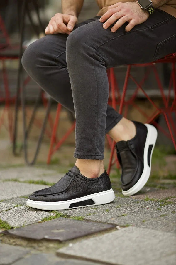 Sioux Laced Black Slip On Shoes