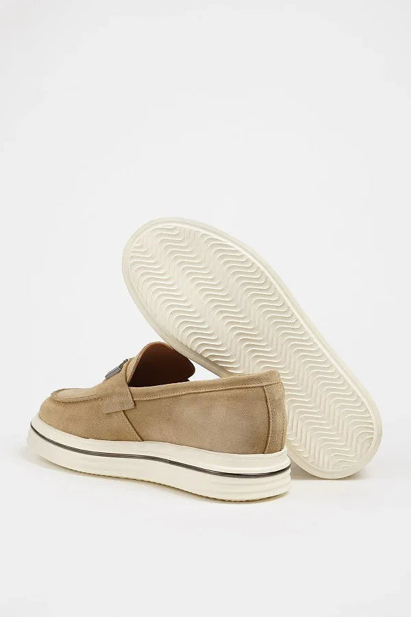Marion Men's Beige Suede Loafers