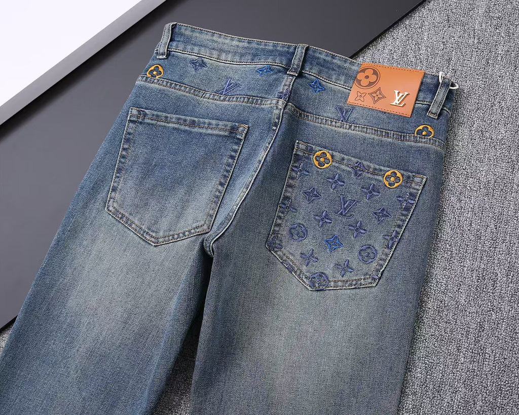 VV Men's classic printed denim jeans 26020415