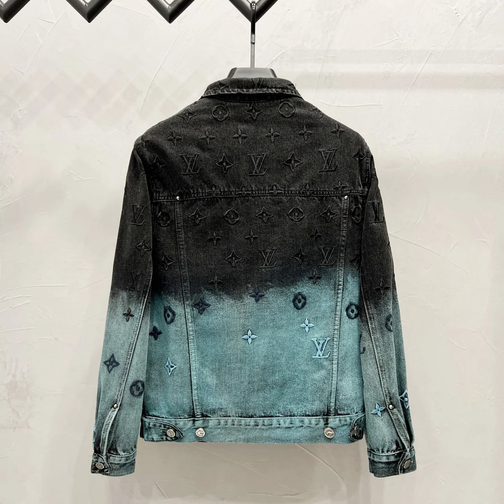 Gradient aurora blue denim jacket 1426012312