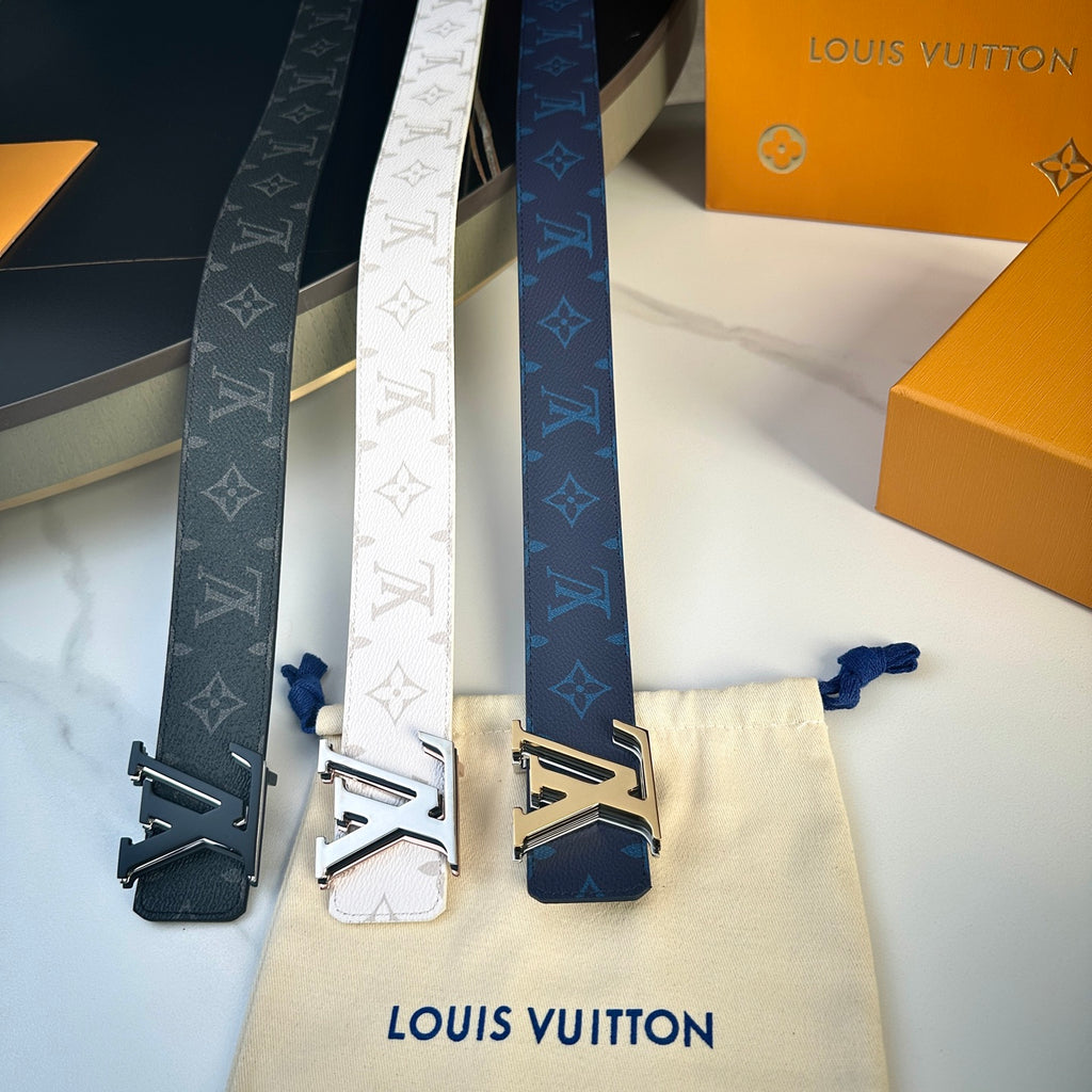 Luxury metal letter top-grain cowhide belt 26022404