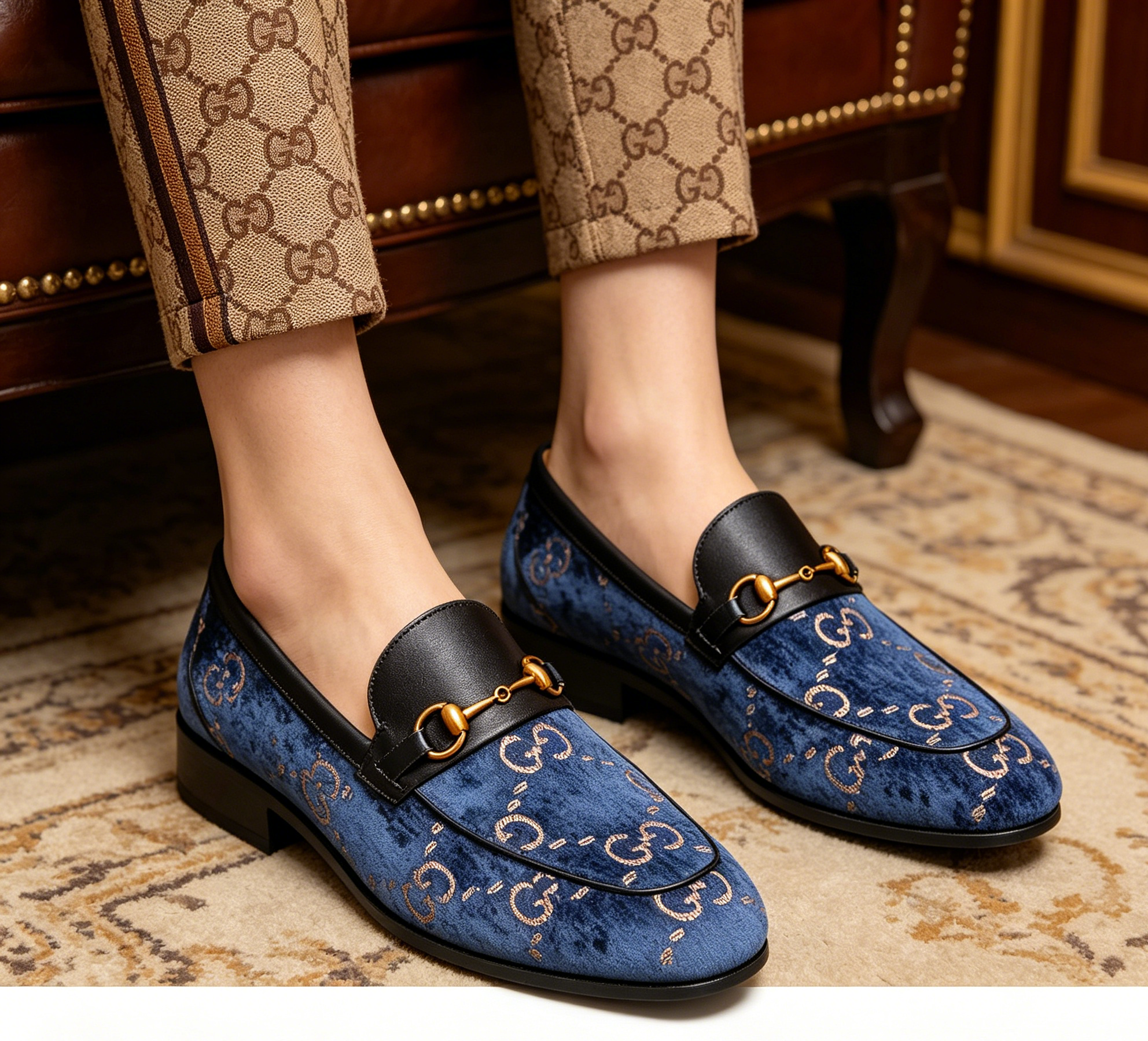 Blue G Print Shoes