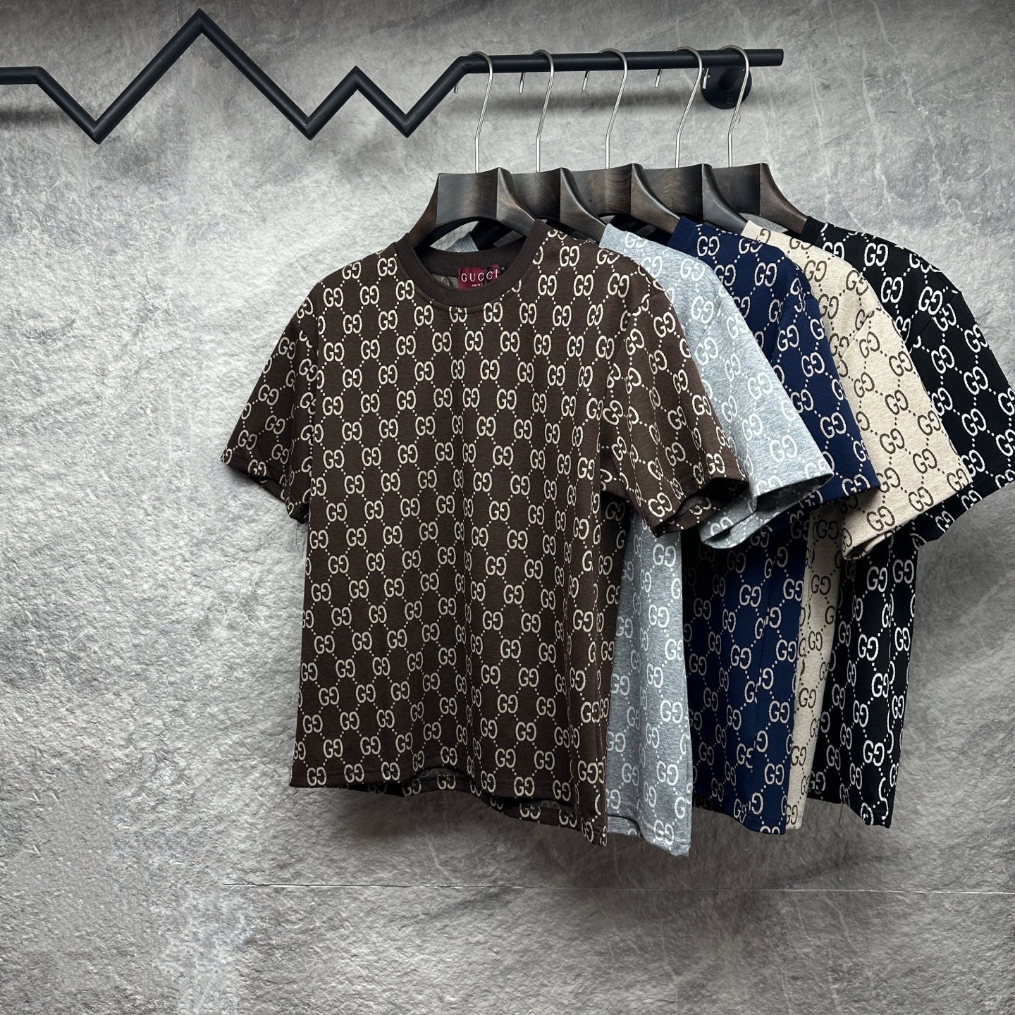 Knitted cotton couple short-sleeved T-shirts 1426013017